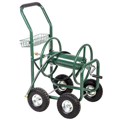 Garden Water Hose Reel Cart Outdoor Heavy Duty Yard Planting W/basket