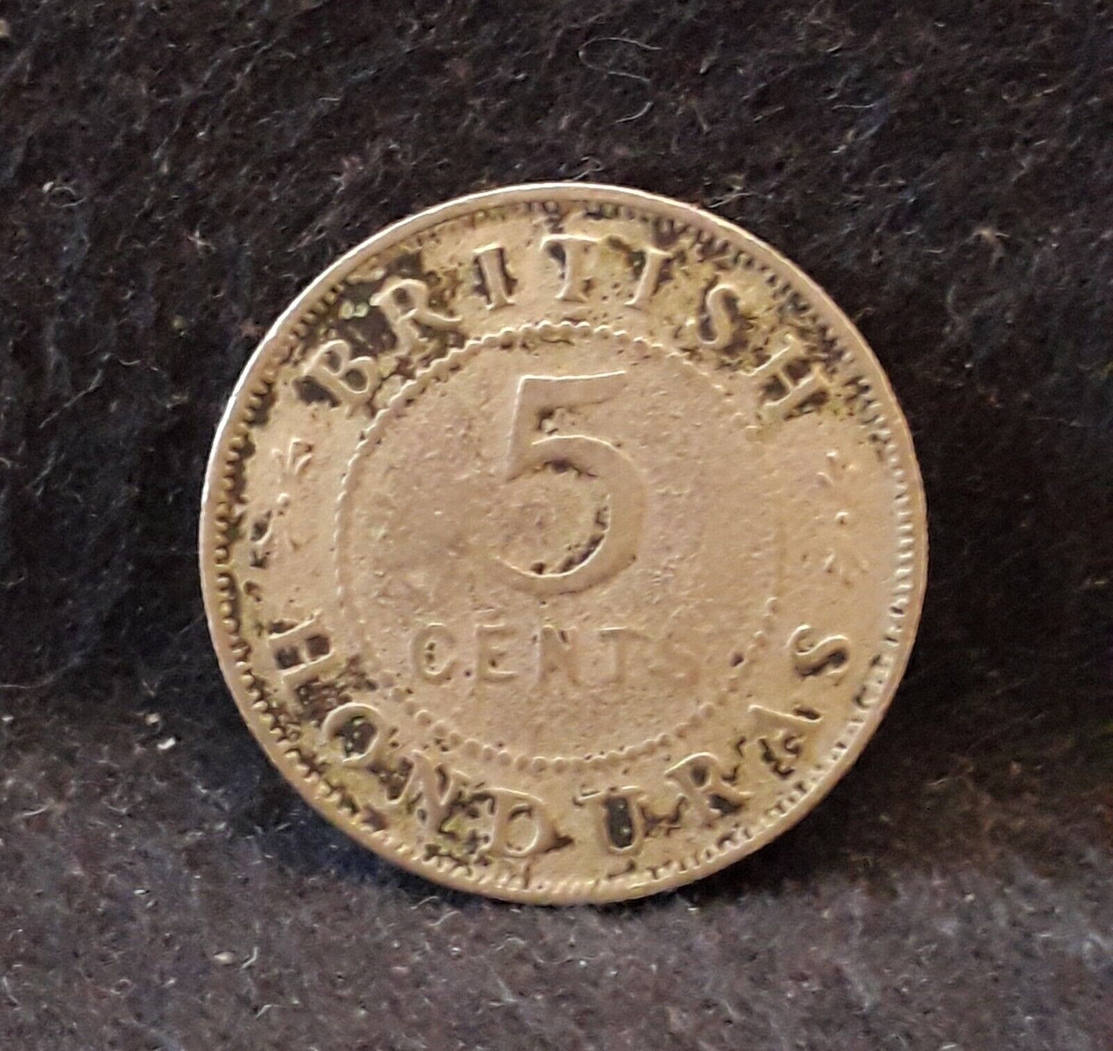 1916-H British Honduras 5 cents, 20,000 minted, scarce, KM-16 (BH4)