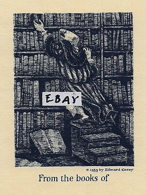 Edward Gorey Ex Libris Bookplate Antioch Publishing 1953