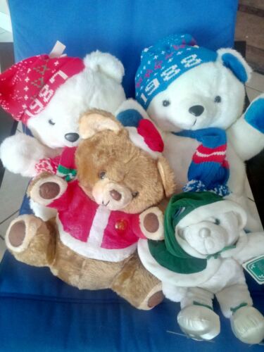 4 Plush Bears From The Mid 1980's.