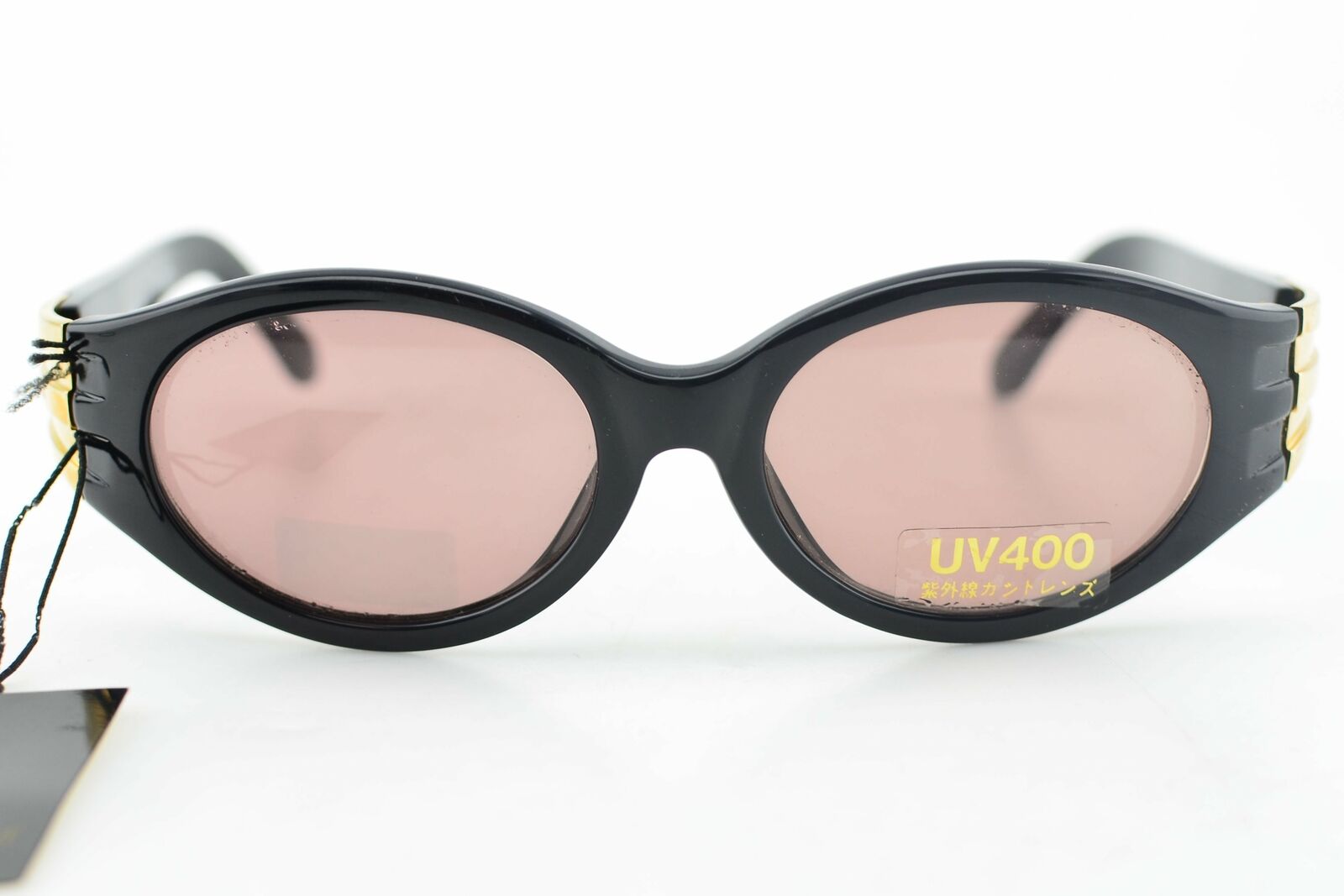 Luxury 1990s Ysl Black Oval Frames Brown Solid Uv Lens Sunglasses New 50-10