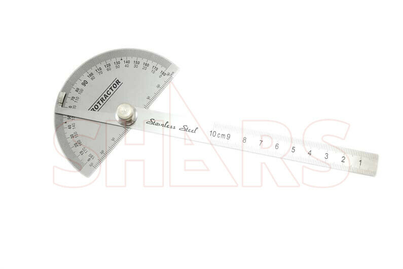 Shars Stainless Steel Depth Gage With Round Head Protractor New !