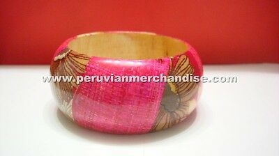 10 NEW Vintage Bangles Laminated Wood Assorted Colors 715