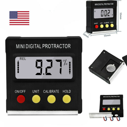 Digital Lcd Protractor Gauge Level Box Angle Finder Inclinometer Magnet Meter Us