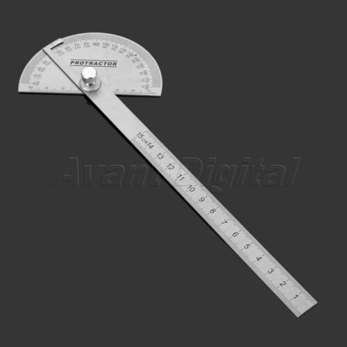 Protractor 90mmx150mm Stainless Steel 0-180 Degree Angle Finder Measuring Tool