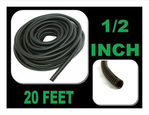 Wire Loom Black 20' Feet 1/2" Split Tubing Hose Cover Auto Home Marine