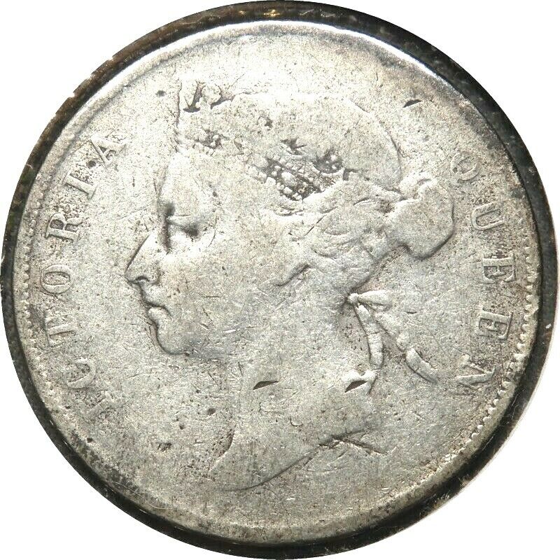 elf British Honduras 50 Cents 1895 Silver Queen Victoria