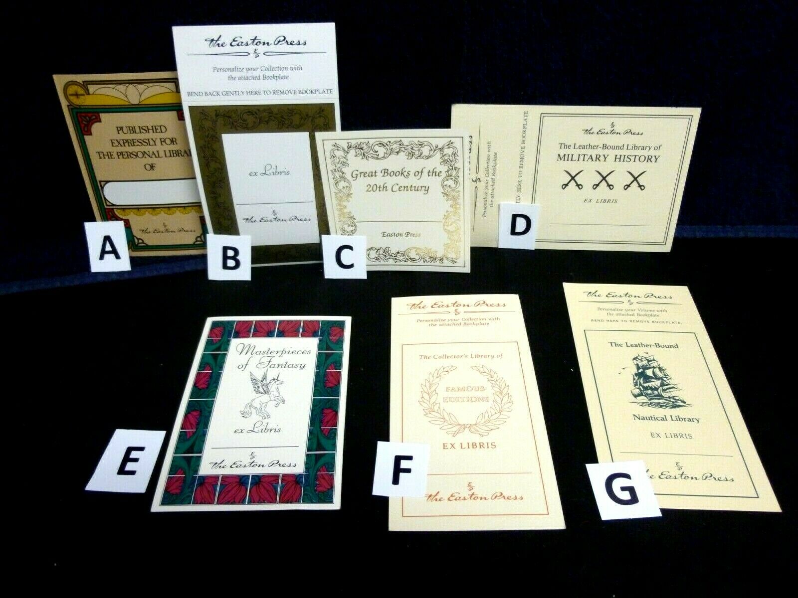 Easton Press Bookplates - Your Choice, 7 variations