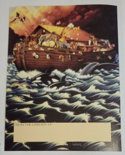 Vintage 1994 Antioch Bookplate, Noah's Ark By Braldt Bralds