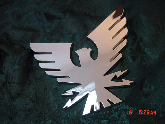 Formula Thunderbird Boat Emblem Logo Bird Chrome 5 X 5-5/8 " Usa Minor Scratch