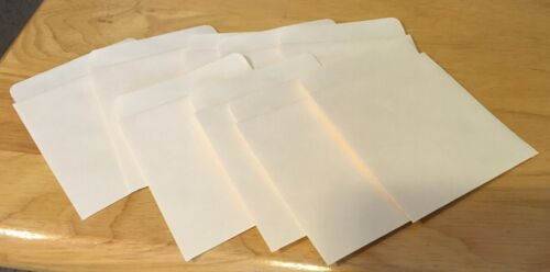 50 Plain Library Book Pockets - No Adhesive, Manila Card Pockets