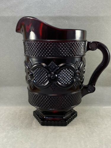 Avon 1876 Cape Cod Collection Ruby Red Glass Pitcher