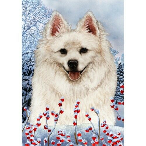 Winter Garden Flag - American Eskimo 151261