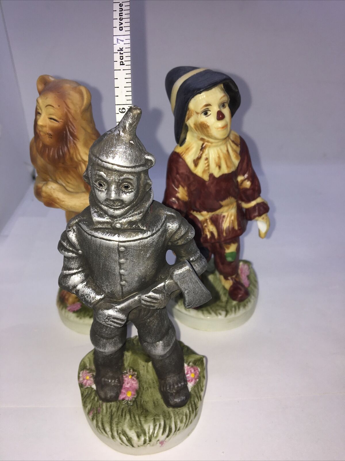 Wizard Of Oz 3 Piece Porcelain Figurine Set (rare)vtg Mgm 1974 Seymour Mann Inc.