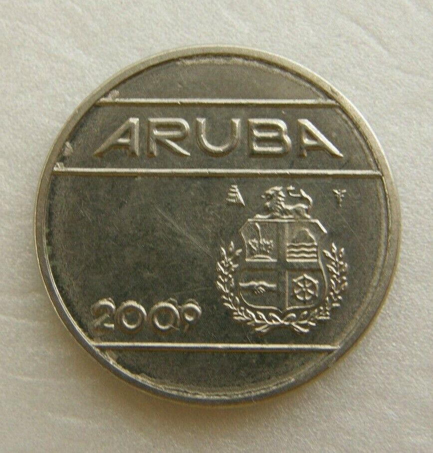 Aruba Coin 25 Cents Florin 2009 Nickel Plated Steel 20mm