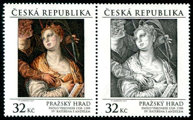 Herrickstamp New Issues Czech Republic Sc.# 3705 St. Catherine Painting