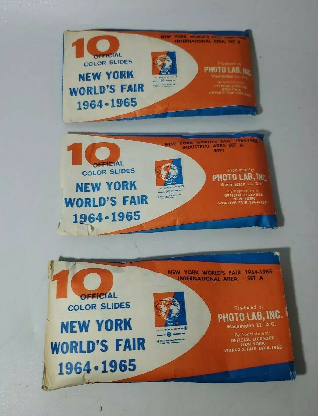 Vintage 1964-1965 New York World’s Fair LOT OF 3 Packs Official Color Slides