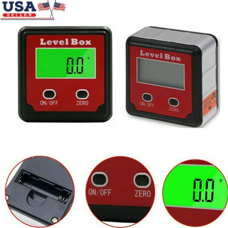 Digital Bevel Box Gauge LCD Backlight Angle Finder Meter Protractor Inclinometer