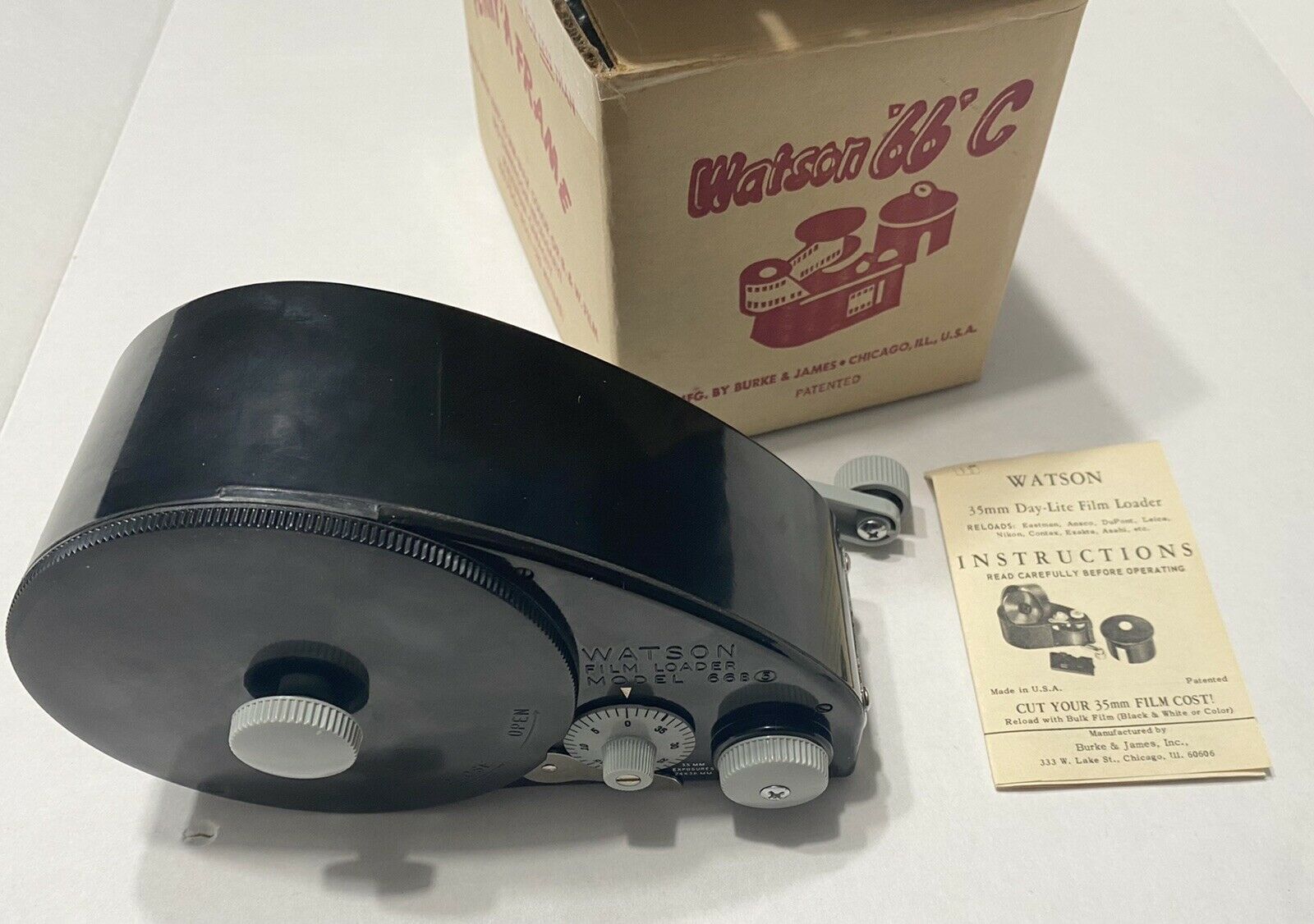 Vintage Watson 66 C Penny ‘A Shot 35mm Bulk Film Loader With Box & Instructions