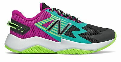 New Balance Kid's Rave Run Little Kids Female Shoes Black with Pink & Green Size