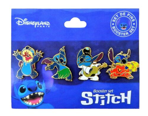 Stitch Booster Set Disney Authentic Trading Pin Set - 4 Total LE Pins -Brand NEW