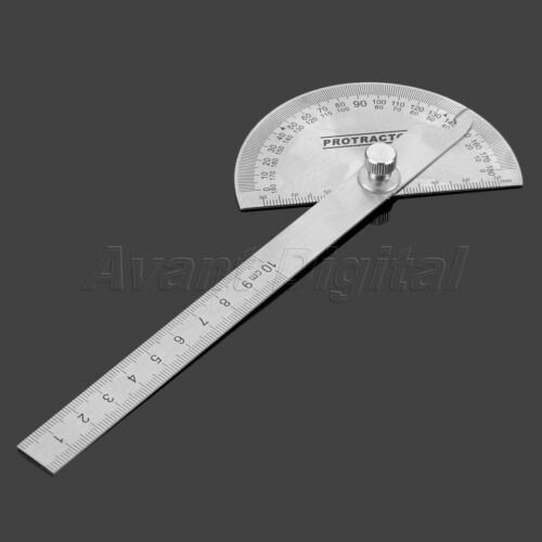 Protractor 0-180 Degree Stainless Angle Finder Arm Ruler Measuring Marking Tool