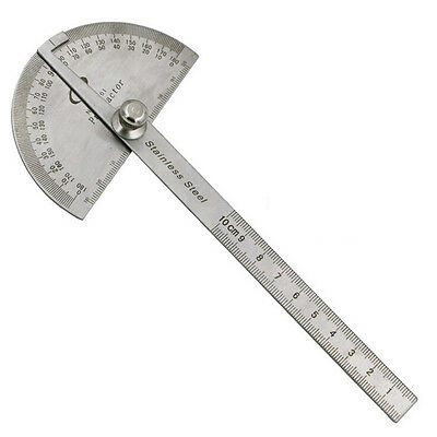 BTU - Stainless Steel 0-180 Protractor Angle Finder Arm Measuring Ruler WF Pnd