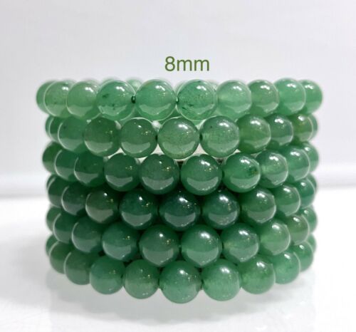 Wholesale Lot 6 Pcs Green Aventurine 8mm 7.5” Crystal Healing Stretch Bracelet